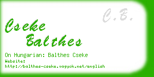 cseke balthes business card